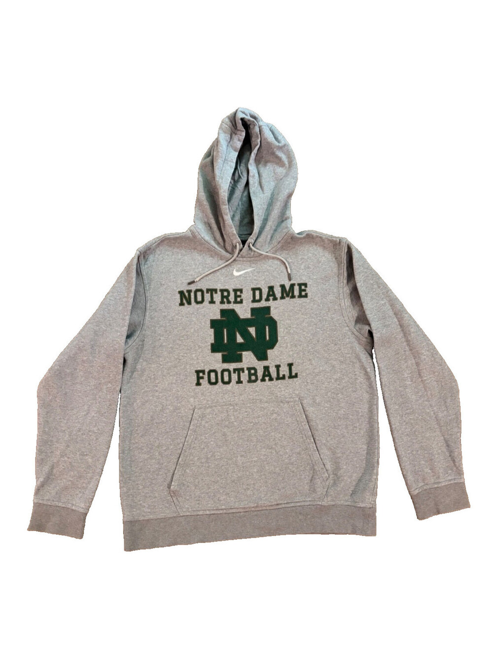 Nike Notre Dame Fighting Irish Football Center Swoosh Hoodie Gray Medium